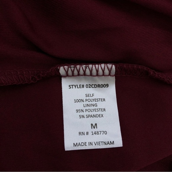 Sienna Sky Merlot Red Blue Cream Halter Wrap Floral Dress M - Picture 5 of 5